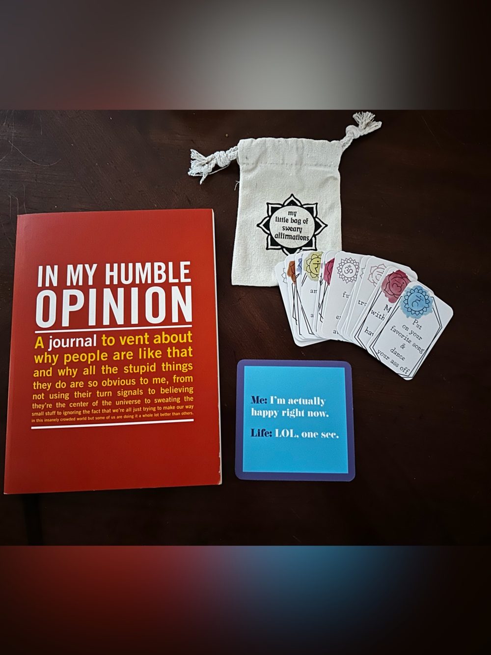 Funny Self Care Birthday Gift Set - Journal, Sweary Affirmations & Coaster